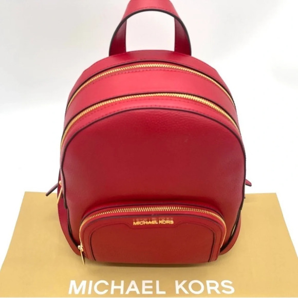 Michael Kors Medium Jaycee Backpack Red - Picture 2 of 12